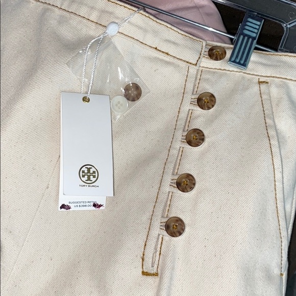 NWT Tory Burch Twill Button Front Trousers - Picture 8 of 9